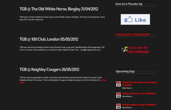 TGB Confirm a string of new dates.